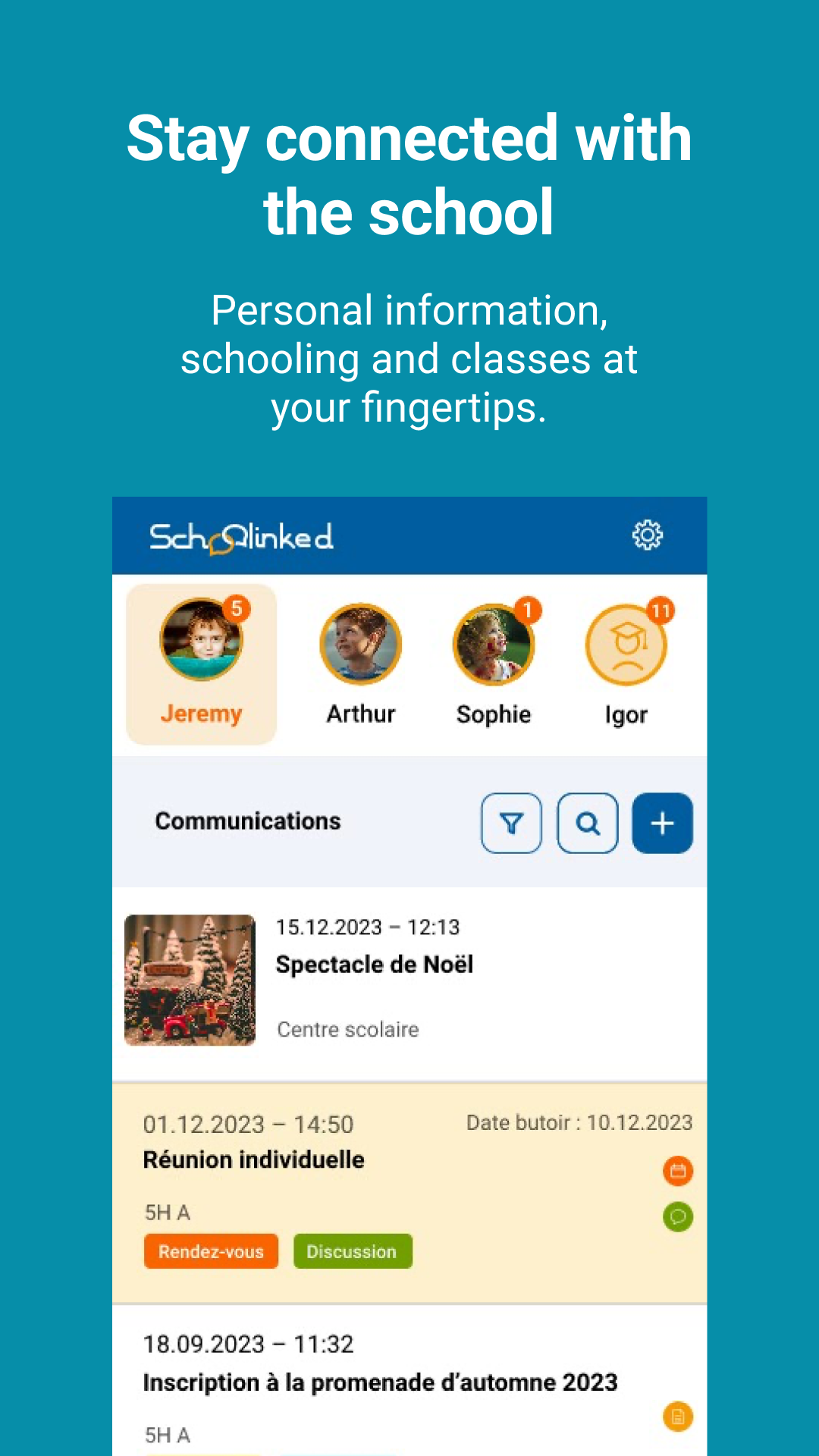 Instant messaging between teachers and parents