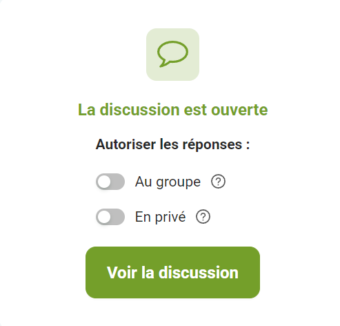 Discussions tied to a communication