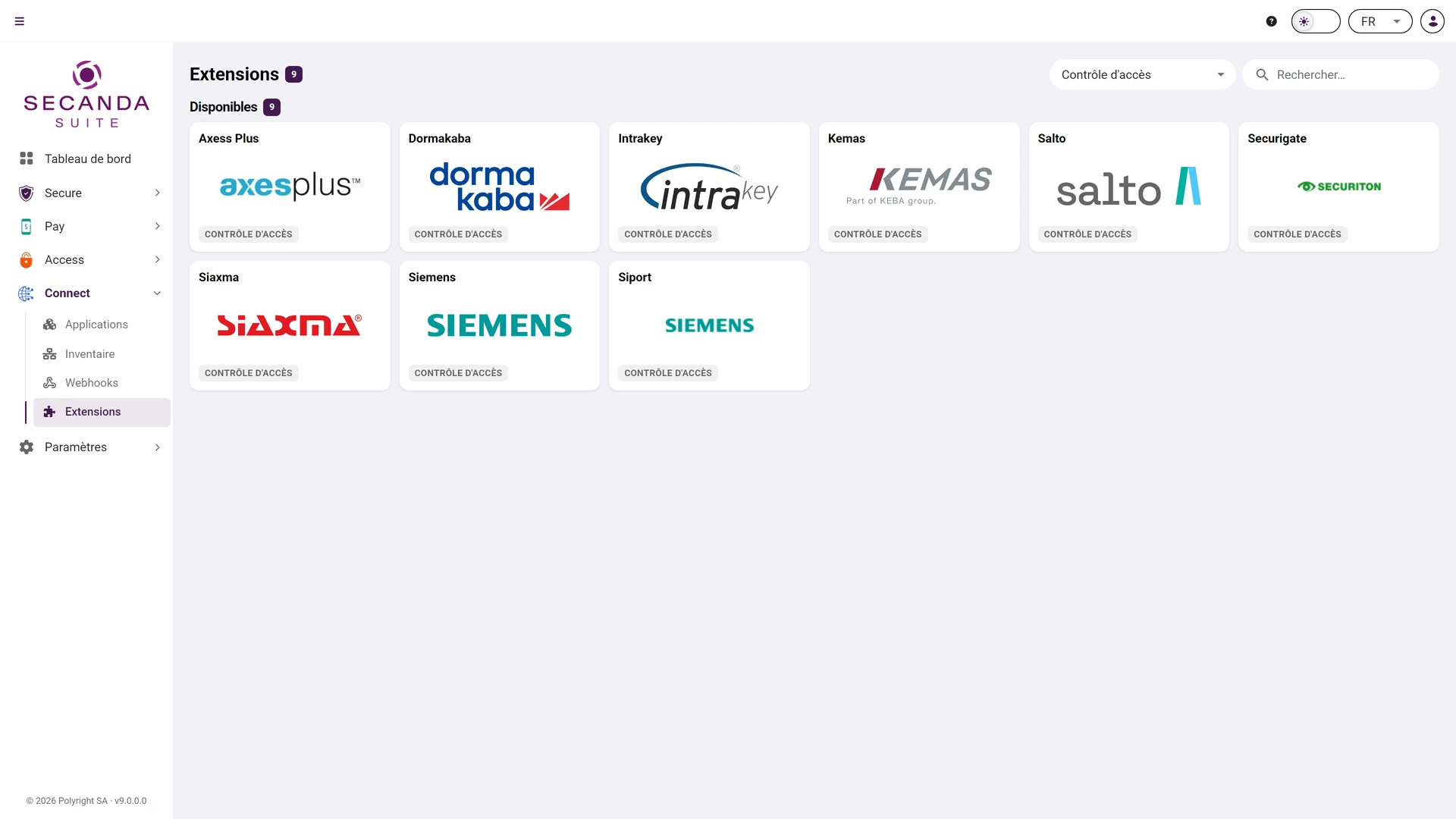 Connecteurs d'accès