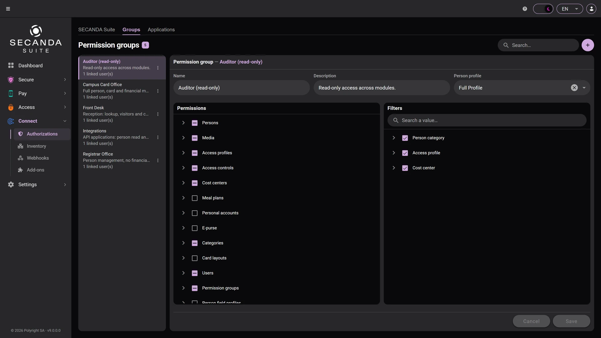 Users and permissions