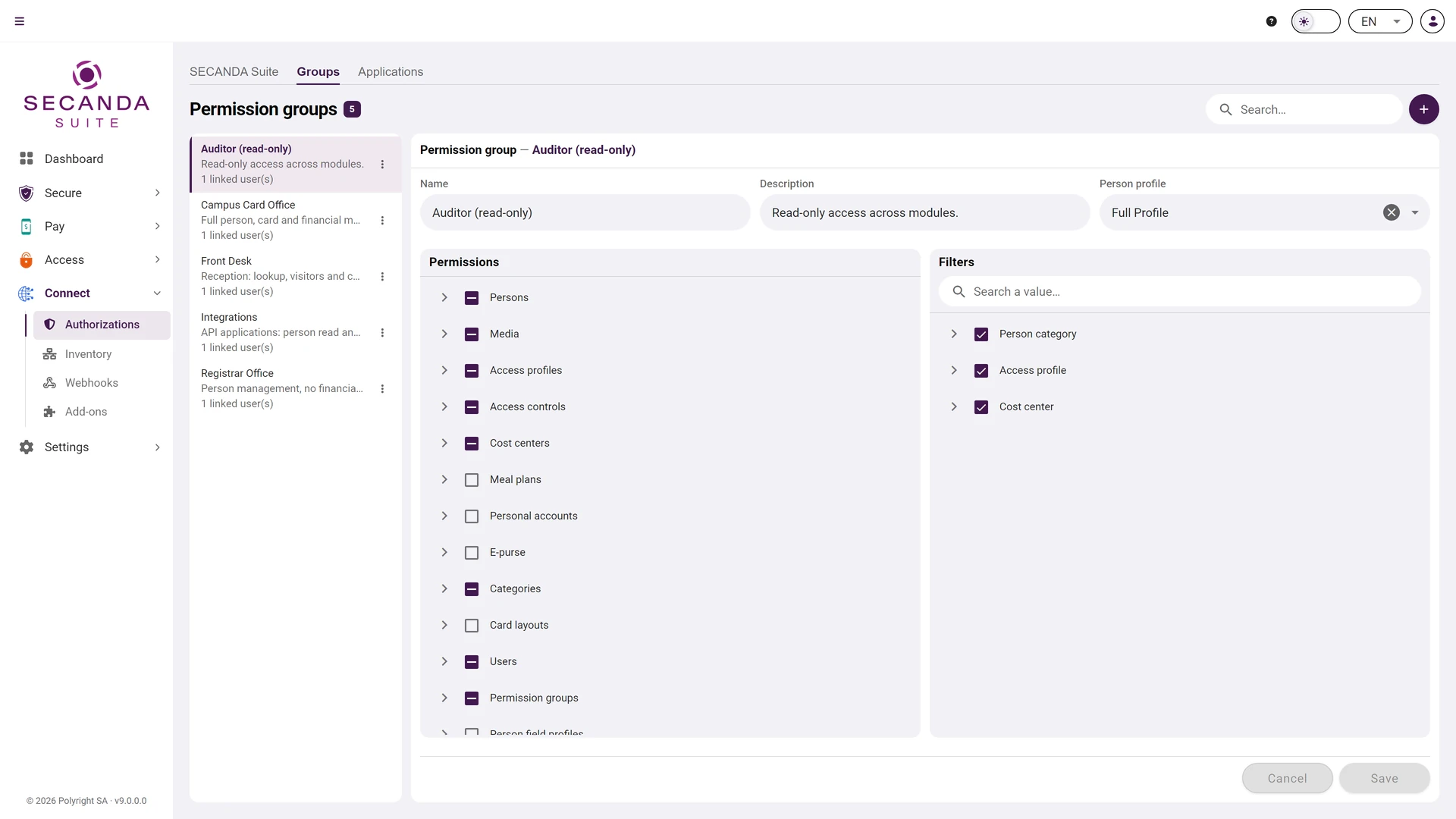 Users and permissions