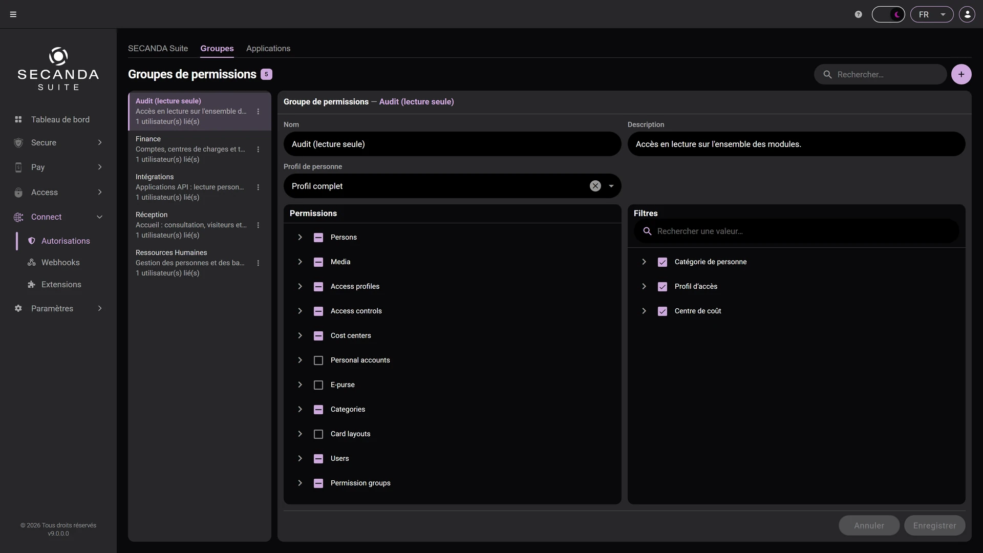Utilisateurs et permissions