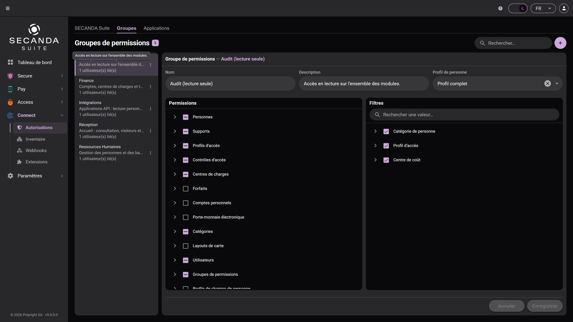 Utilisateurs et permissions