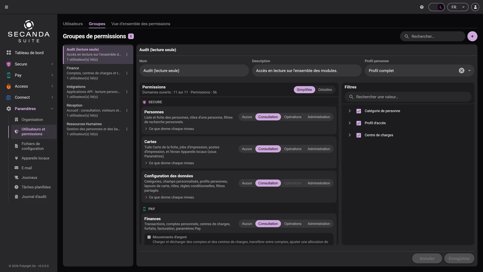 Utilisateurs et permissions