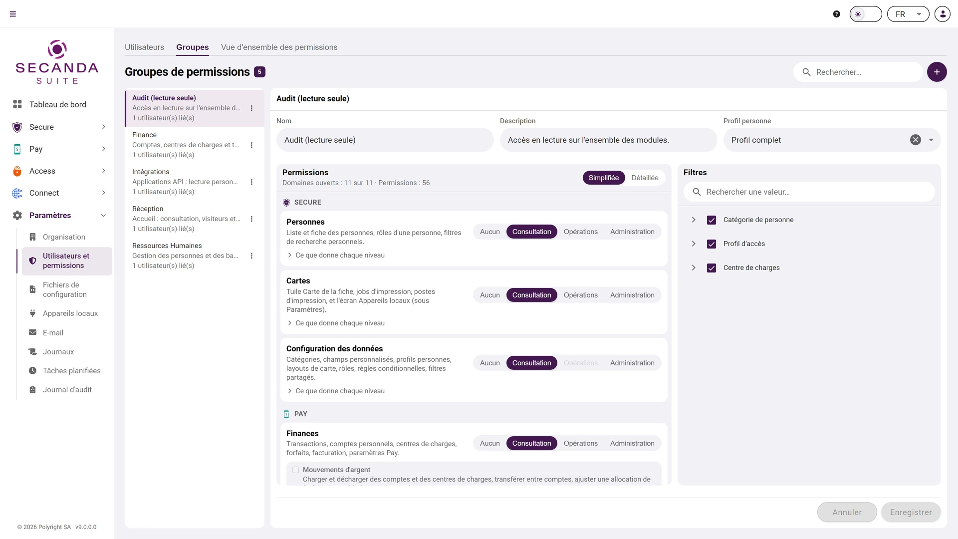 Utilisateurs et permissions