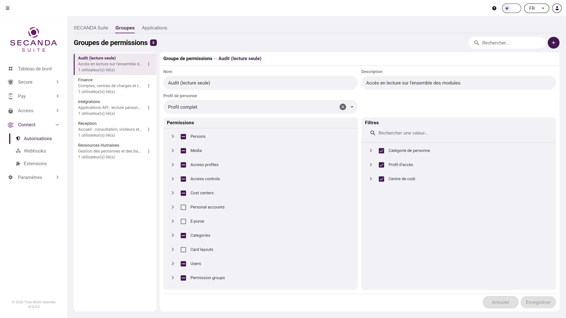 Utilisateurs et permissions
