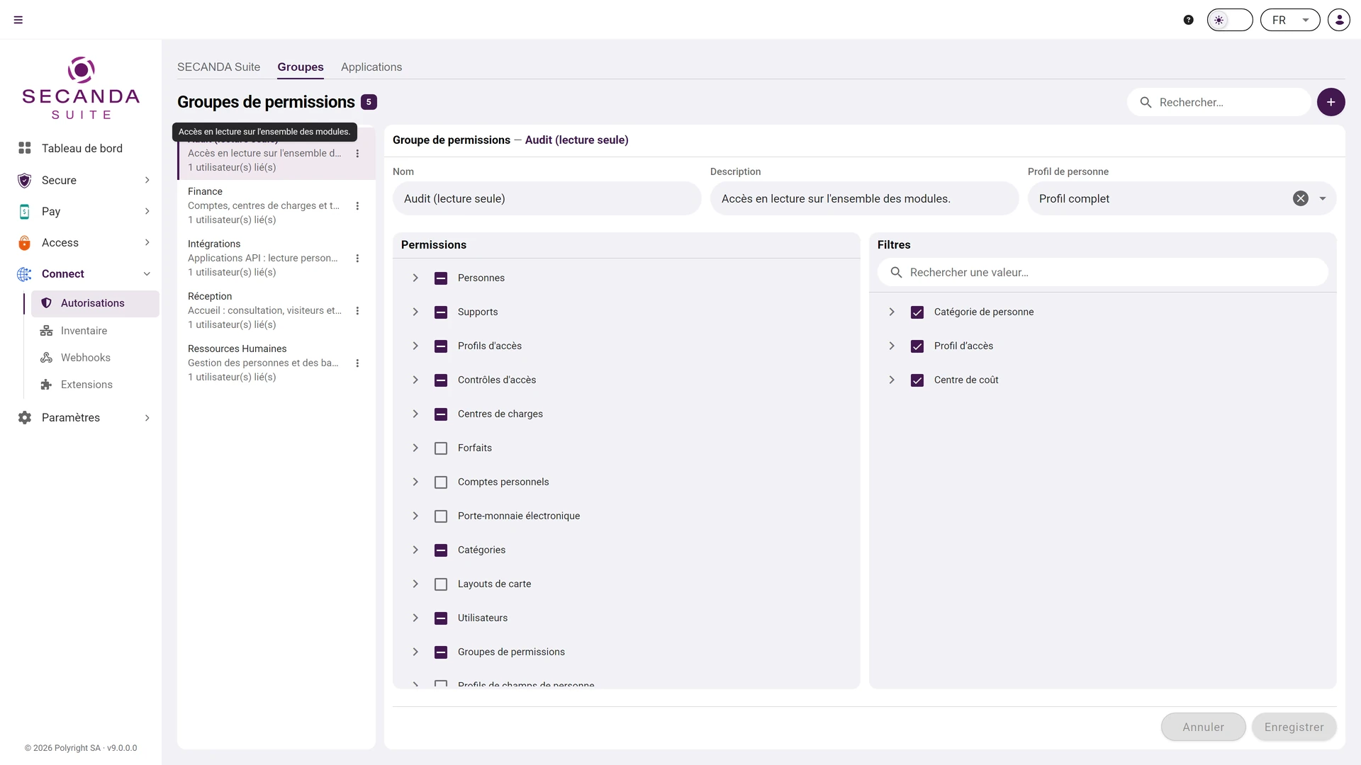 Utilisateurs et permissions